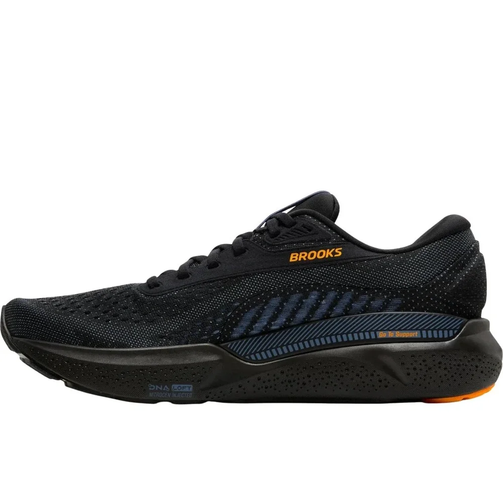 Brooks Adrenaline GTS 24 Mens Size 10.5 Running Shoes Black/Orange WORN TWICE